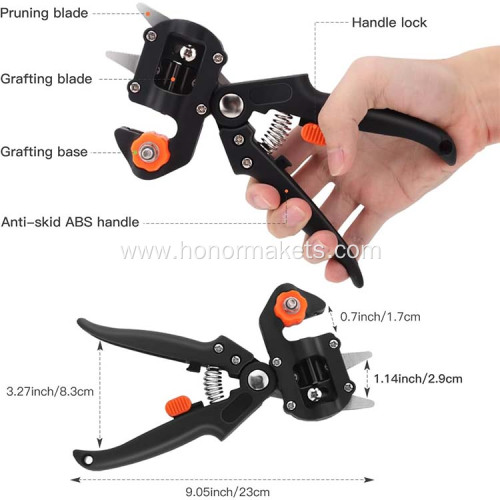 Garden Grafting Set 2 in 1 Pruning Shears & Grafting Knife Vine Fruit Tree Cutting Set Garden Grafting Clippers Tool Pruner Kit
